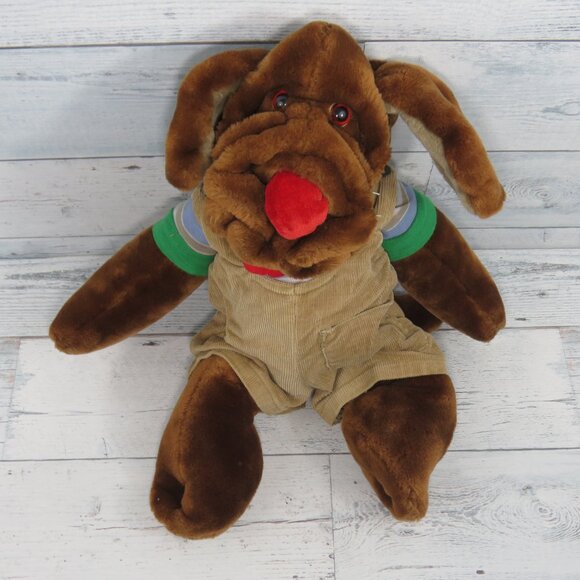 Vtg Heritage Collection Wrinkles Dog Hand Puppet 18" Plush Stuffed Animal Outfit - Picture 10 of 16